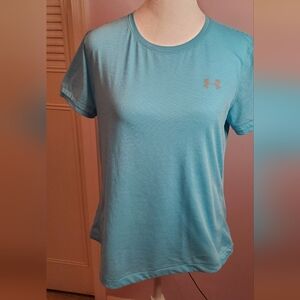 Under Armour women's turquoise workout Tee sz Med